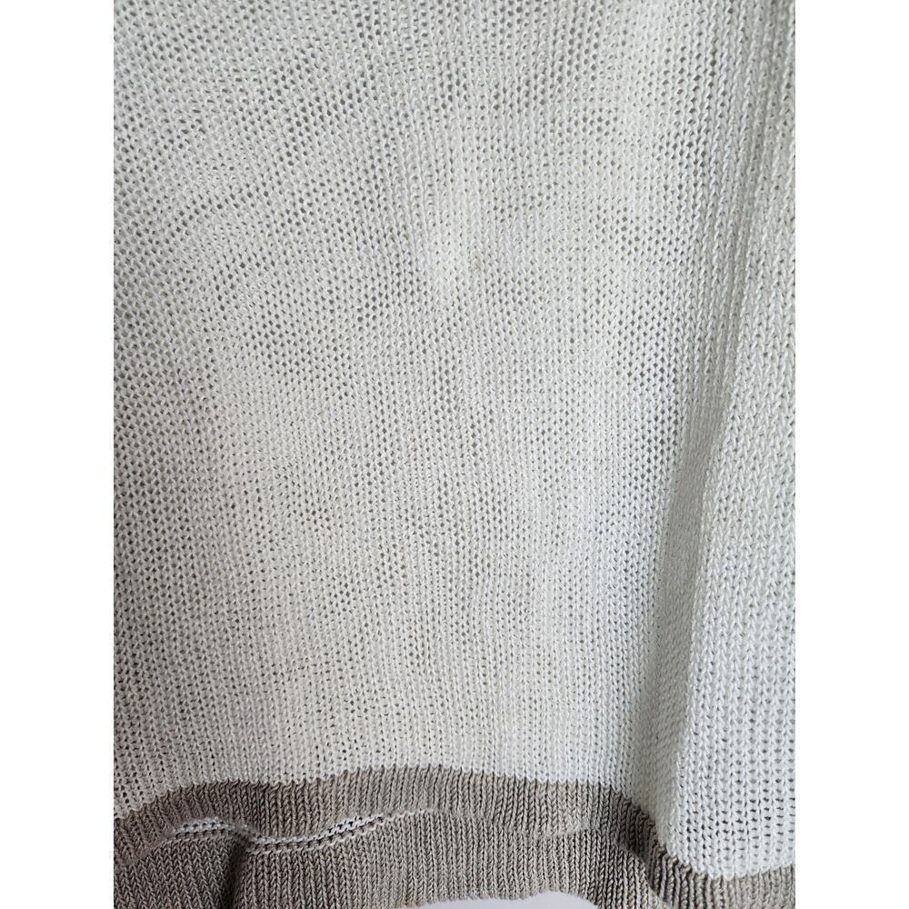 Eileen Fisher linen open knit sweater sz LP colorblock lightweight beachy boho - Picture 2 of 8